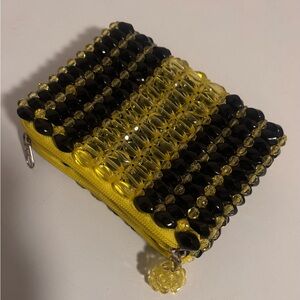 Yellow and Black Beaded Clutch